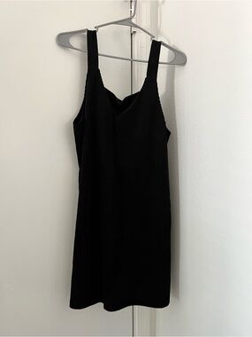SHEIN Black Ribbed Mini Dress with Wide Straps